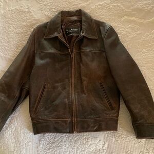 Wilson, heavy leather jacket. Small.$59